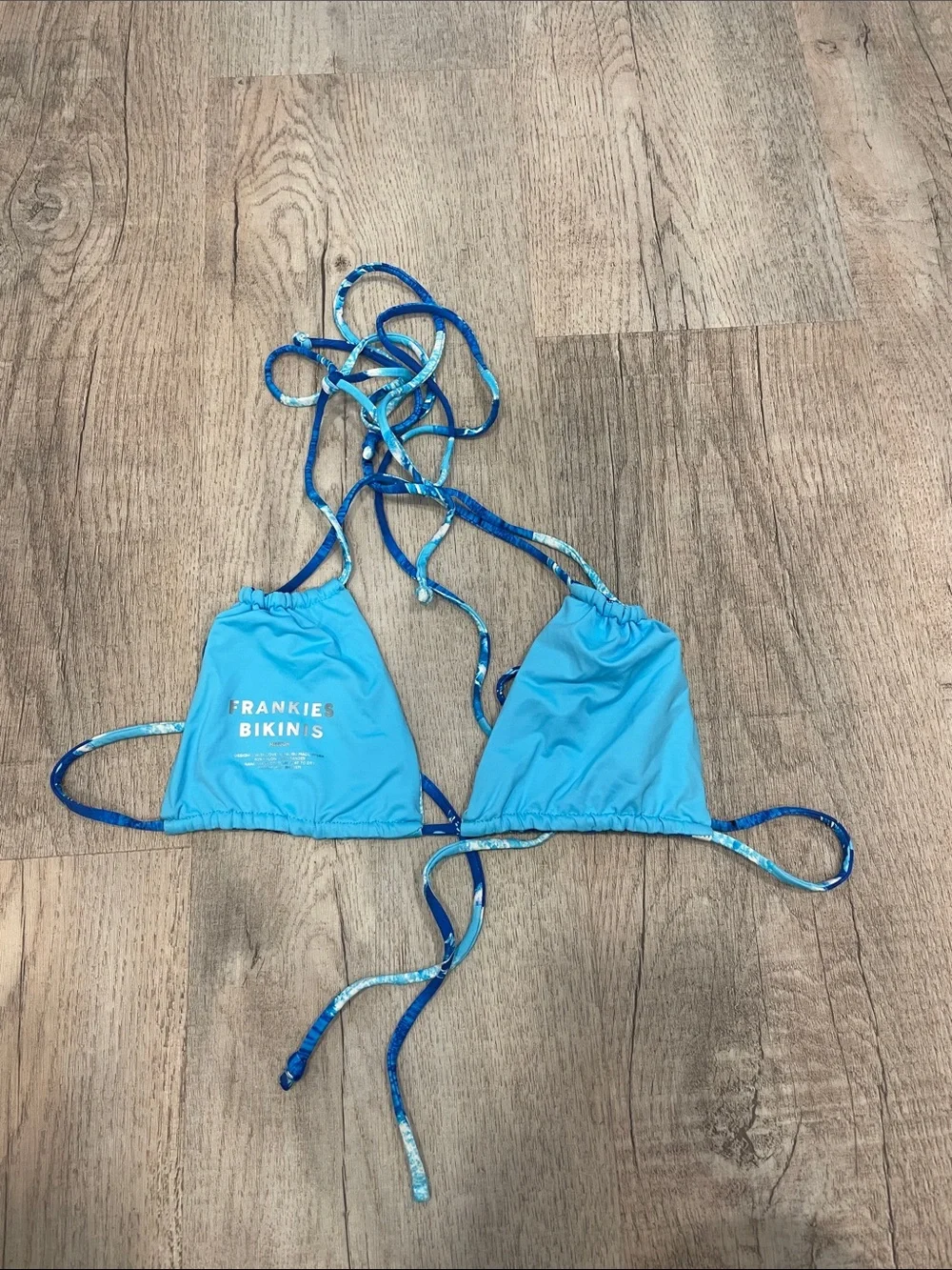 Frankie's Bikinis Light Blue Triangle Bikini Top